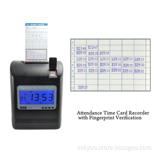 Attendance Time Card Recorder With Fingerprint Verification (OS-NU81B)